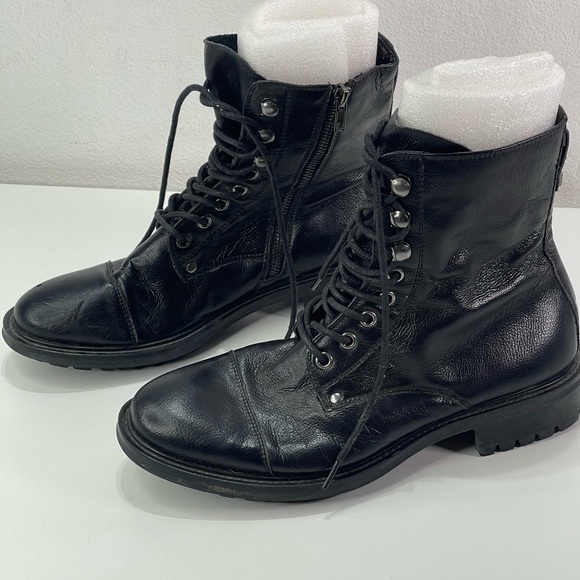 J-75 Jump Other - J-75 Jump Moto Combat Ankle Boots Cap Toe Black Leather Lace Up Men 7 Grunge